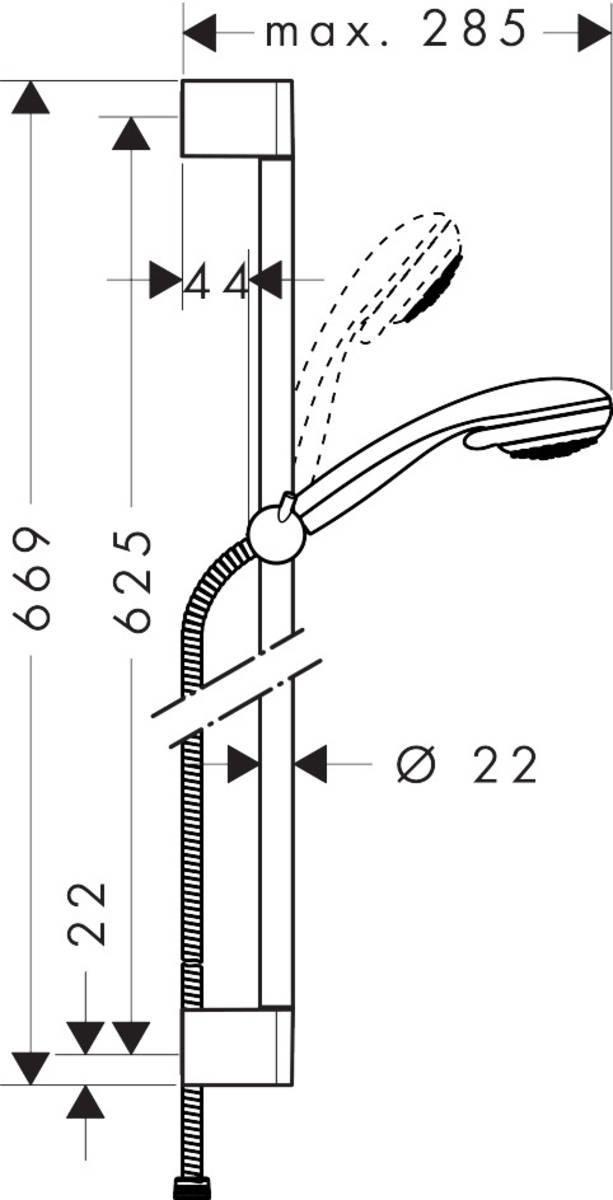 Hansgrohe Crometta 85 Душевой набор Vario со штангой 65 см Хром, 27763000 - Изображение 6