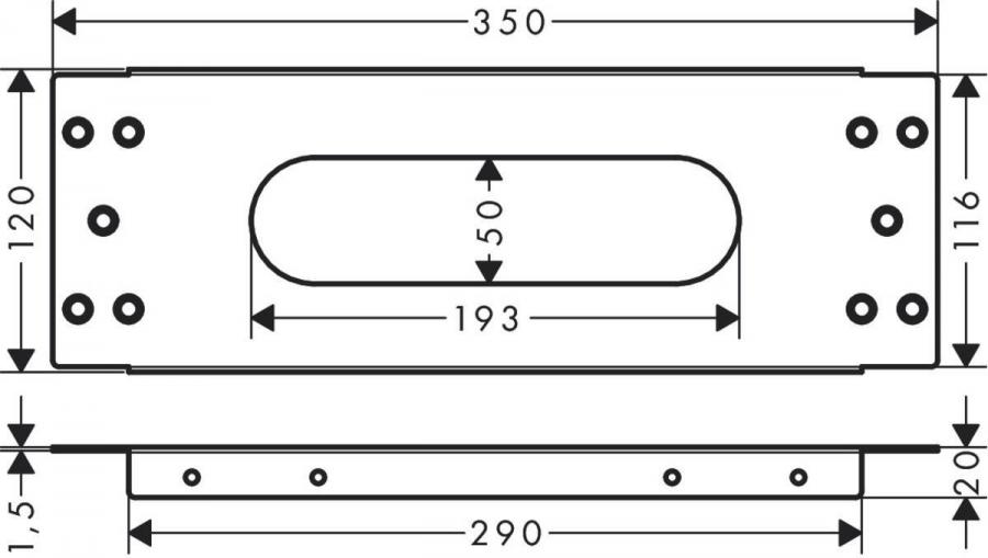 Hansgrohe sBox Монтажная панель для монтажа на плитку 28016000 - Изображение 2