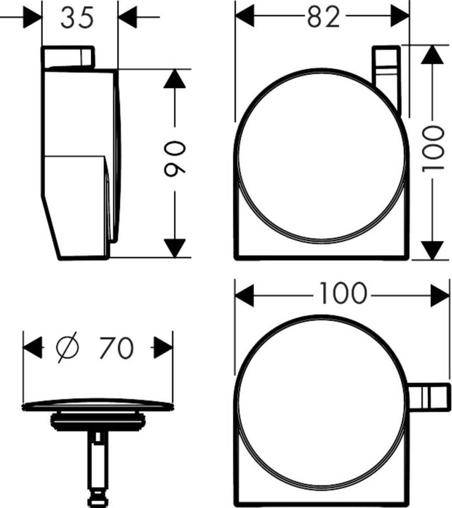 Hansgrohe Exafill S Внешняя часть излива на ванну с набором для слива и перелива Черный Матовый 58117670 - Изображение 8
