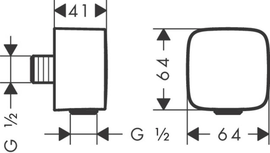 Hansgrohe FixFit Шланговое подсоединение с клапаном обратного тока черный матовый 26457670 - Изображение 2