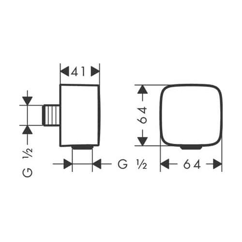 Hansgrohe FixFit Шланговое подсоединение с клапаном обратного тока Белый Матовый, 26457700 - Изображение 2