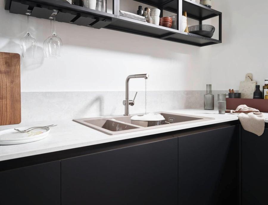 Hansgrohe Talis M54 Кухонный смеситель однорычажный 270 с вытяжным изливом 1jet sBox черный матовый 72809670 - Изображение 5