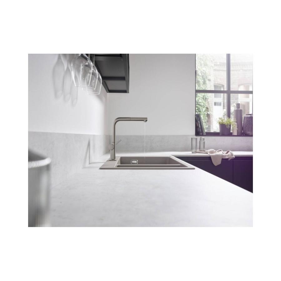 Hansgrohe Talis M54 Кухонный смеситель однорычажный, 270, Eco, с вытяжным изливом, 1jet Чёрный, 72845670 - Изображение 4