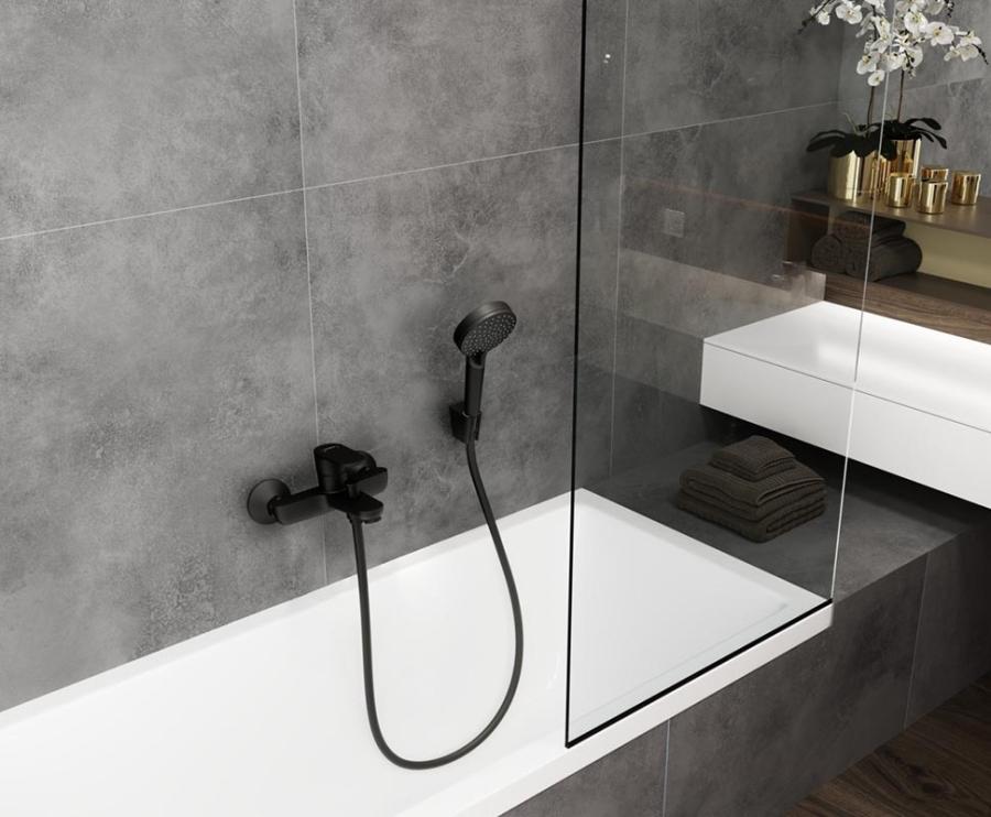 Hansgrohe Vernis Blend Смеситель для ванны однорычажный внешнего монтажа черный матовый 71440670 - Изображение 5
