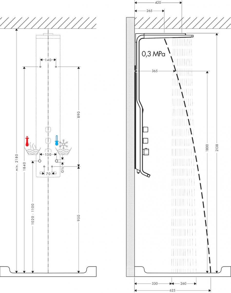 Hansgrohe Raindance Lift душевая панель Матовый Хром, 27008000 - Изображение 10