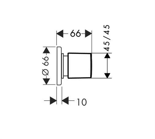 Hansgrohe Metris запорный вентиль, внешняя часть Хром, 31677000 - Изображение 2