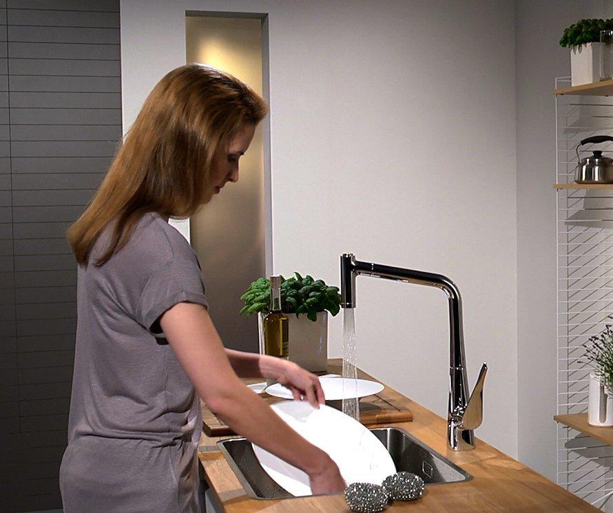 Hansgrohe Metris смеситель для кухни однорычажный с выдвижным душем хром хром 14820000 - Изображение 10