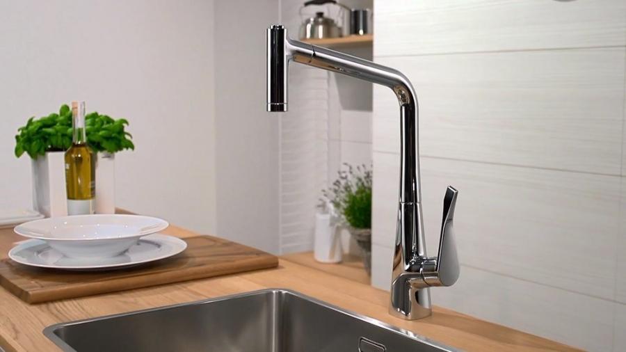 Hansgrohe Metris смеситель для кухни однорычажный с выдвижным душем хром изображение