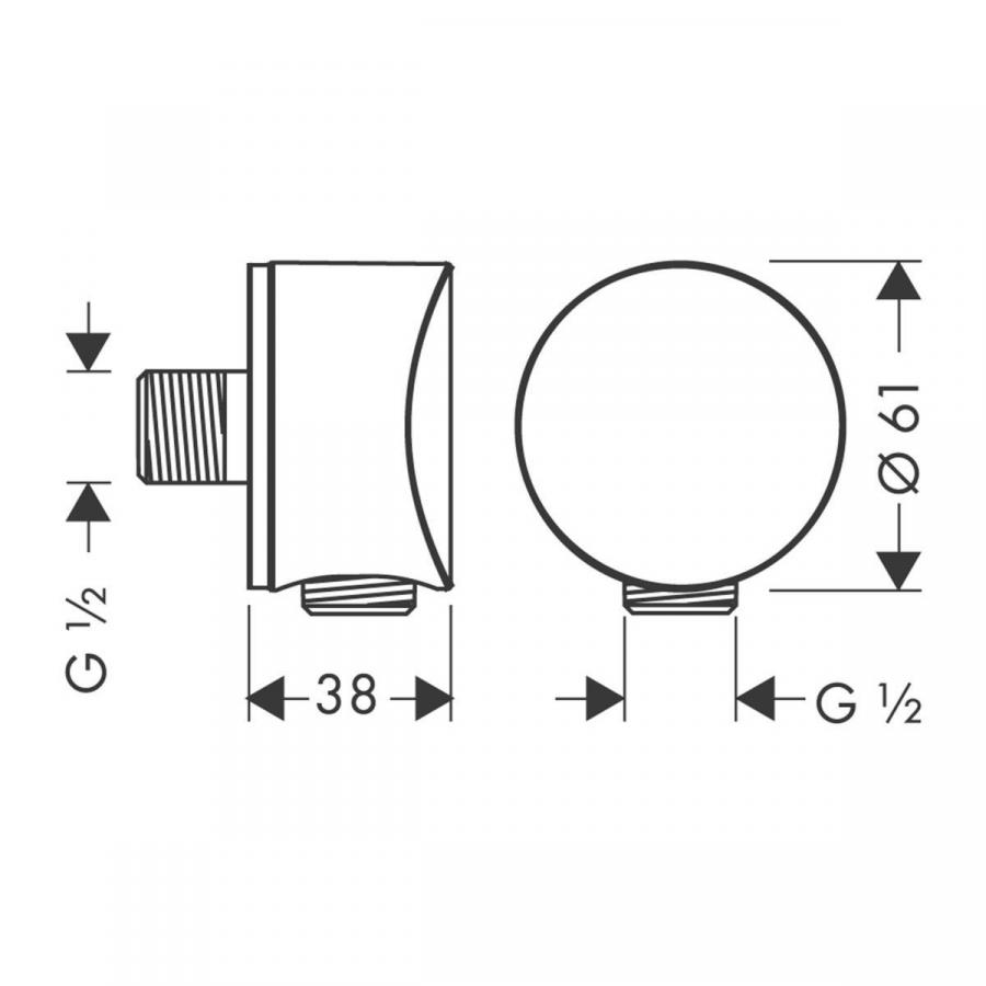 Hansgrohe FixFit Шланговое подсоединение S с клапаном обратного тока хром-черный матовый 26453340 - Изображение 8