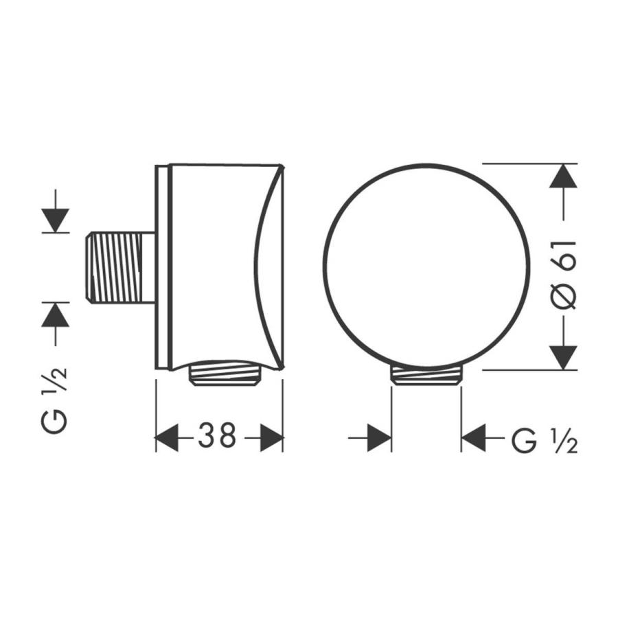 Hansgrohe FixFit Шланговое подсоединение S с клапаном обратного тока Черный Матовый, 26453670 - Изображение 8