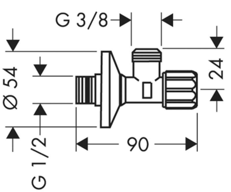 Hansgrohe Вентиль угловой с микрофильтром Хром, 13904000 - Изображение 2