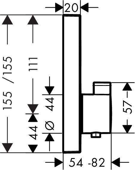 Hansgrohe Select Термостатический смеситель для душа с запорным вентилем (внешняя часть) Хром, 15762000 - Изображение 2