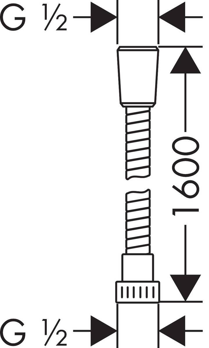 Hansgrohe Metaflex Душевой шланг 160 см хром 28266000 - Изображение 2