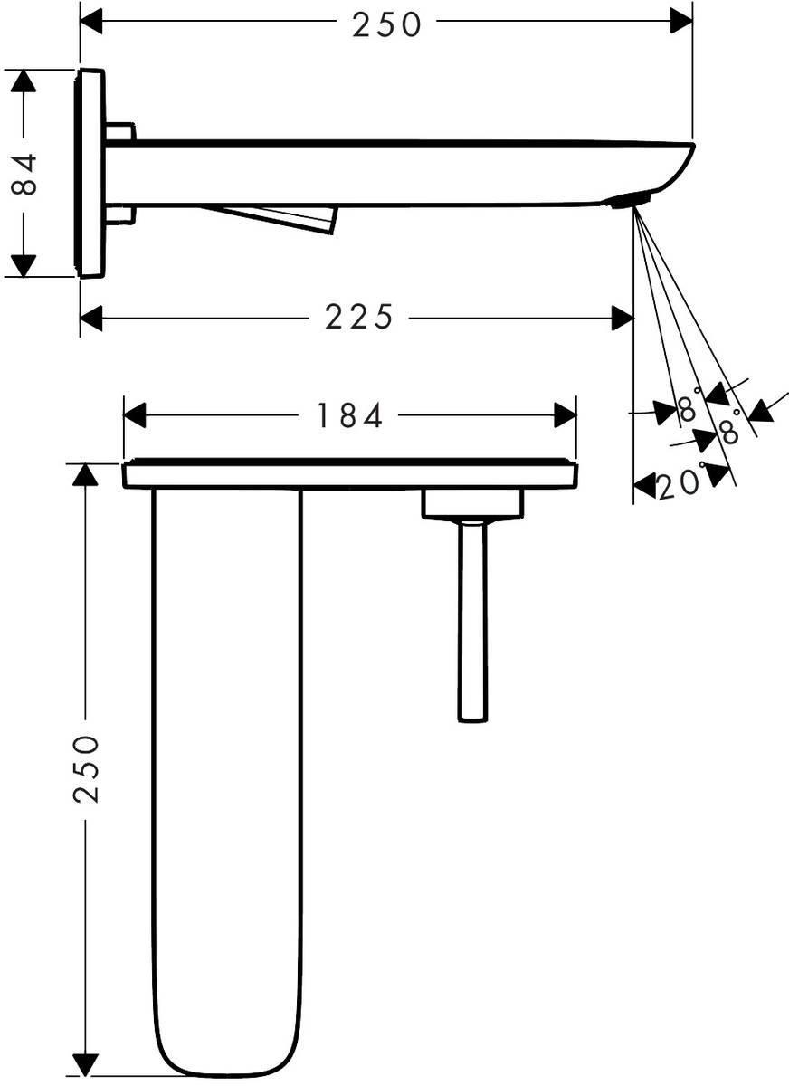 Hansgrohe PuraVida Смеситель для раковины однорычажный СМ излив 225 мм хром-белый матовый 15085400 - Изображение 5