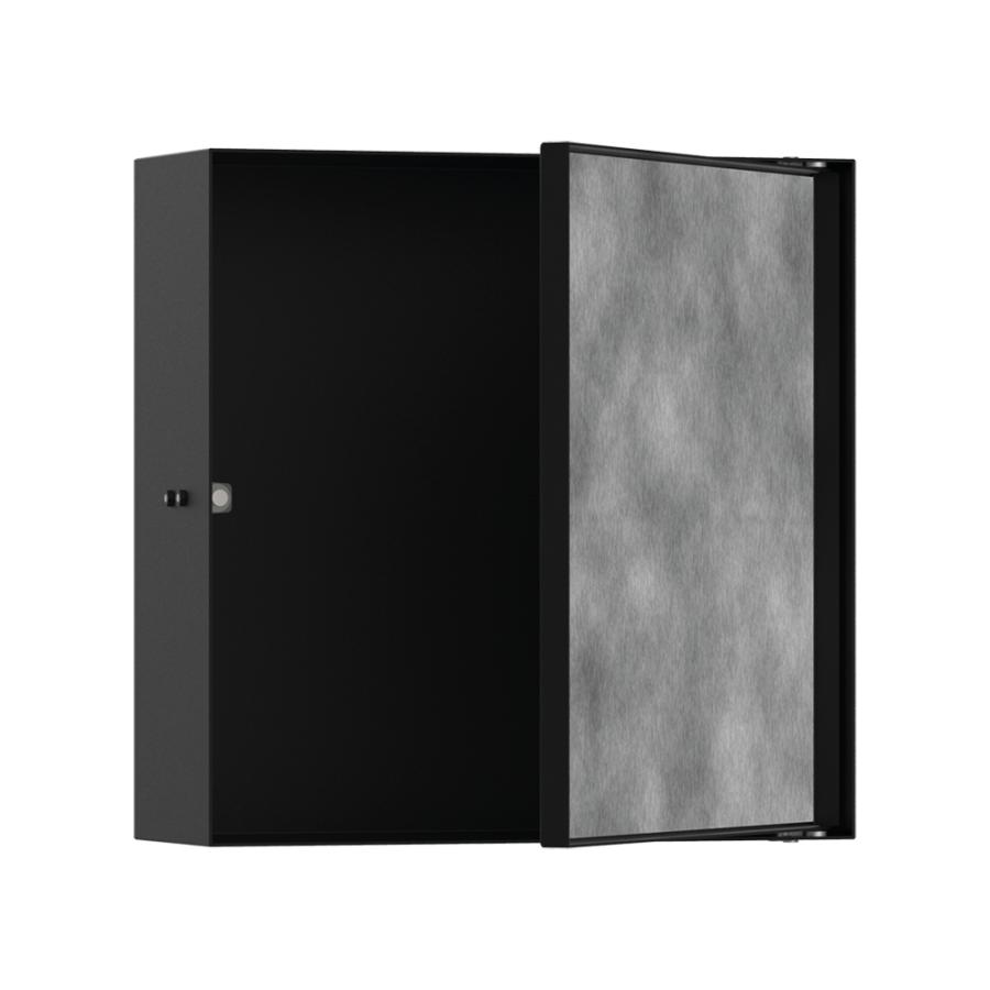 Hansgrohe XtraStoris Rock Настенный короб 300/300/100 с дверью для облицовки плиткой черный матовый 56085670 - Изображение 1
