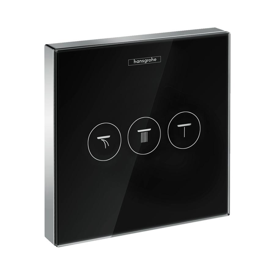 Hansgrohe ShowerSelect Glass Модуль ShowerSelect с 3 запорными клапанами стеклянный Черный/Хром 15736600 - Изображение 3