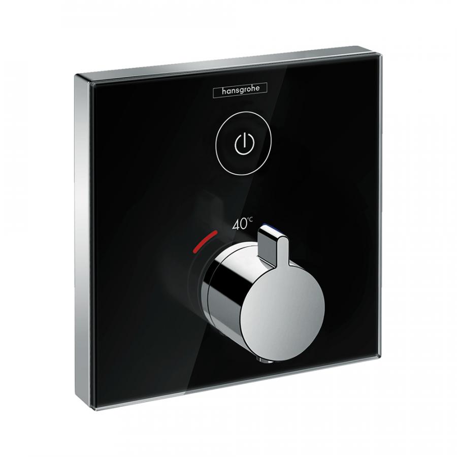 Hansgrohe ShowerSelect Glass Термостат ShowerSelect для одного потребителя, стеклянный, СМ Белый/Хром, 15737400 - Изображение 3