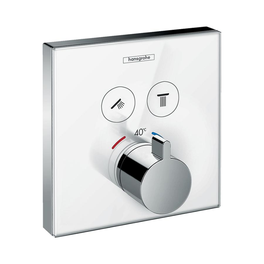 Hansgrohe ShowerSelect Glass Термостат ShowerSelect для двух потребителей стеклянный Черный/Хром 15738600 - Изображение 2