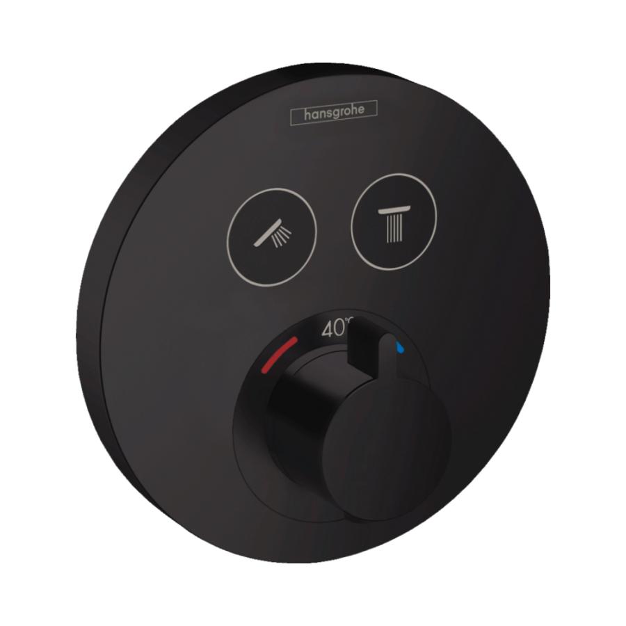 Hansgrohe Термостат ShowerSelect S, для 2 потребителей, скрытый монтаж Шлифованный Черный Хром, 15743340 - Изображение 5