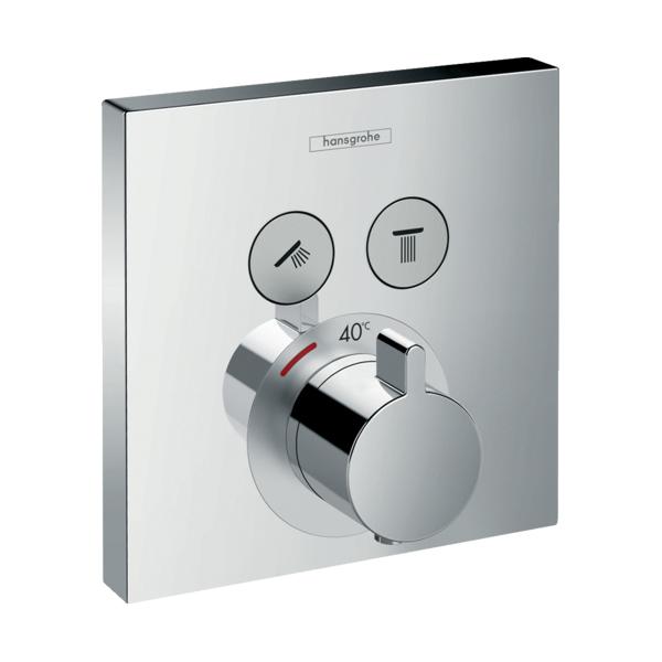 Hansgrohe ShowerSelect Термостат скрытого монтажа для 2 потребителей Полированное Золото 15763990 - Изображение 2
