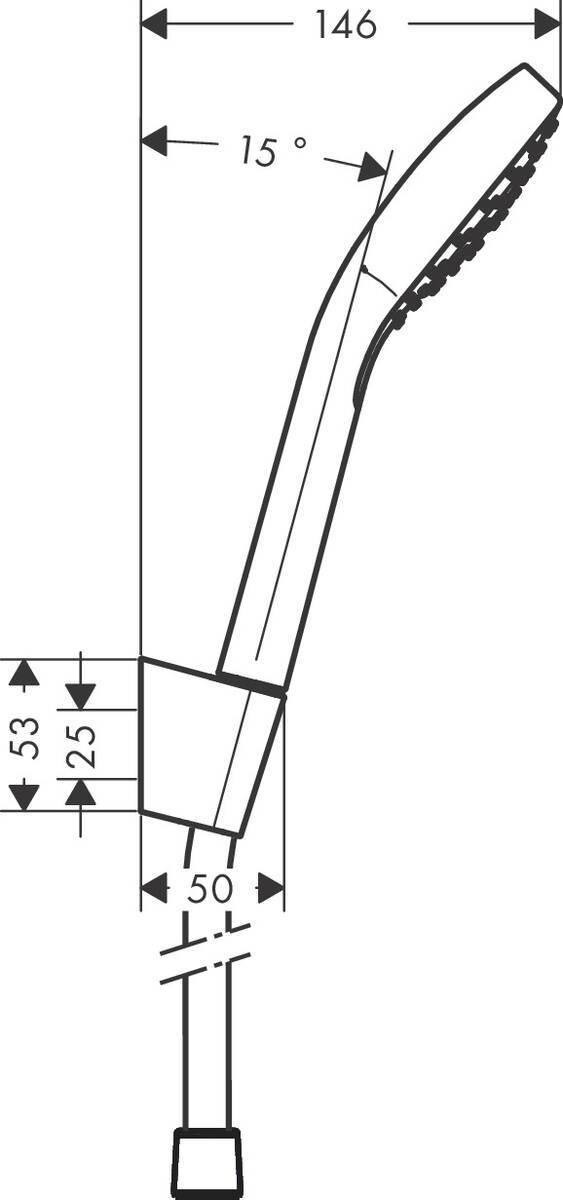Hansgrohe Croma Select E Душевой набор 1jet с держателем и шлангом 160 см хром-белый матовый 26412400 - Изображение 4