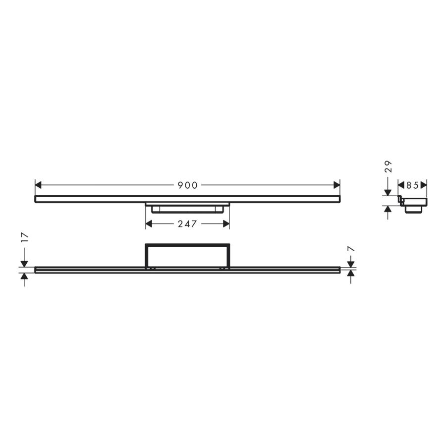 Hansgrohe RainDrain Minimalistic Внешняя часть трапа для душа 900