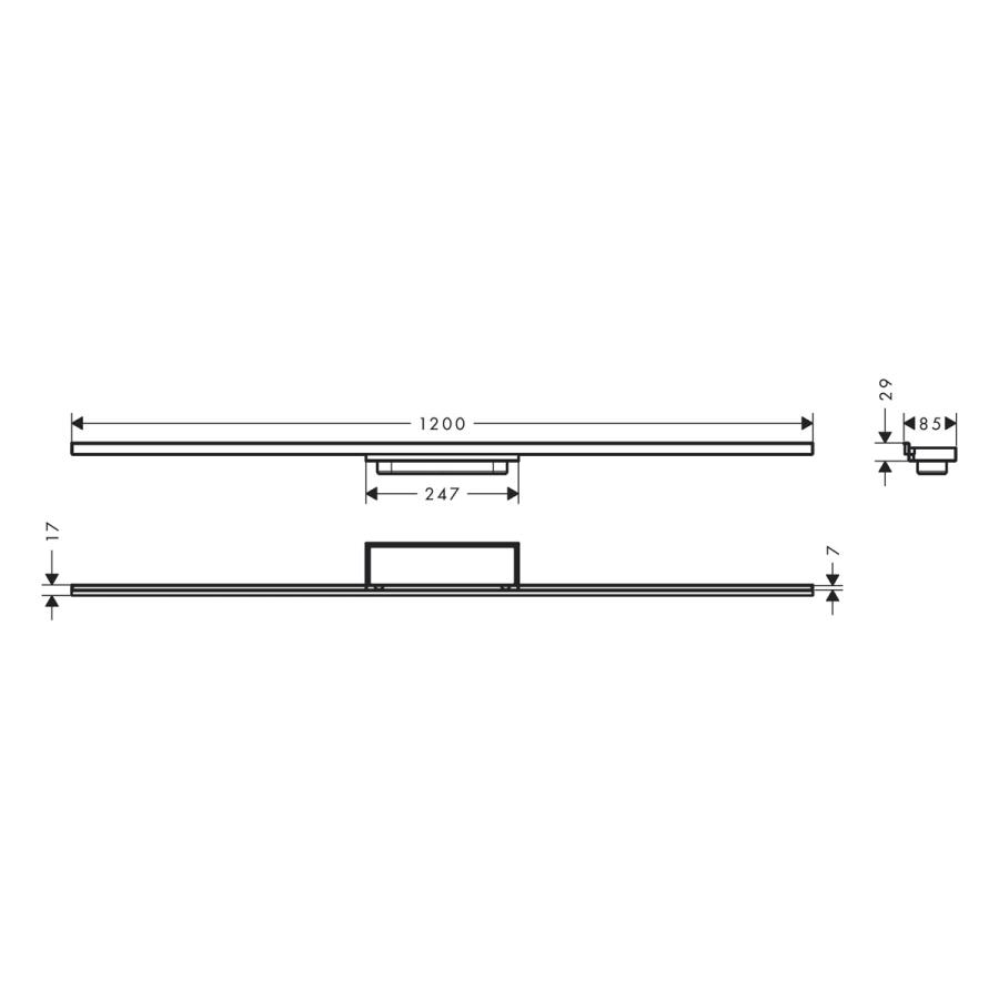 Hansgrohe RainDrain Minimalistic Внешняя часть трапа для душа 1200