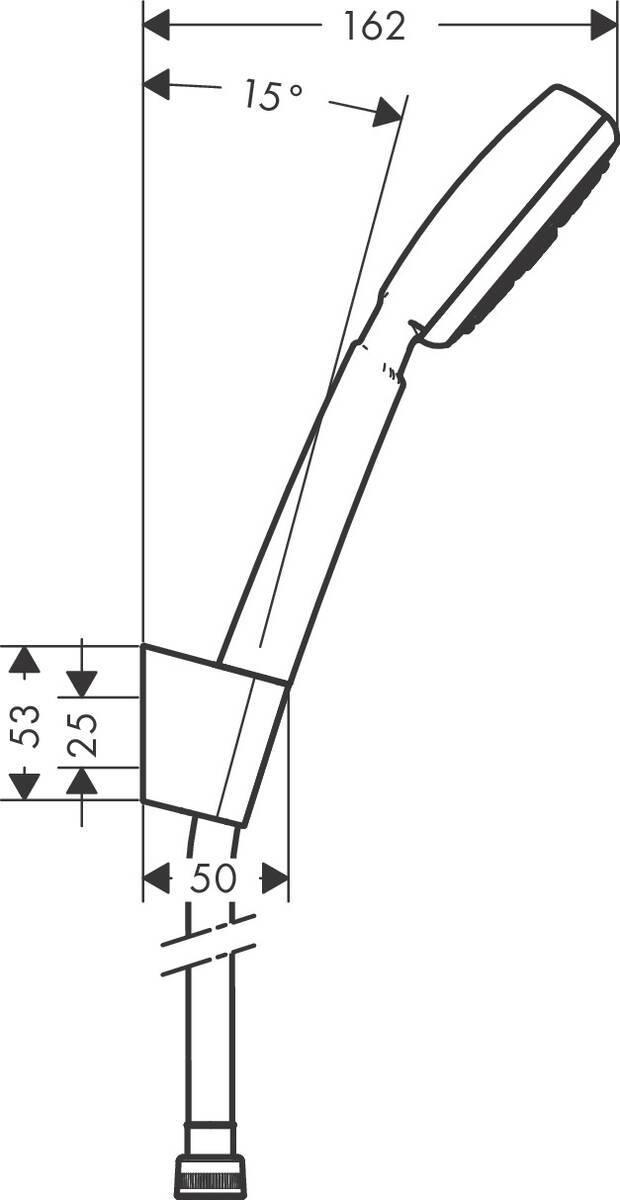 Hansgrohe Crometta 100 Душевой набор 1jet с держателем и шлангом 160 см хром-белый 26665400 - Изображение 2
