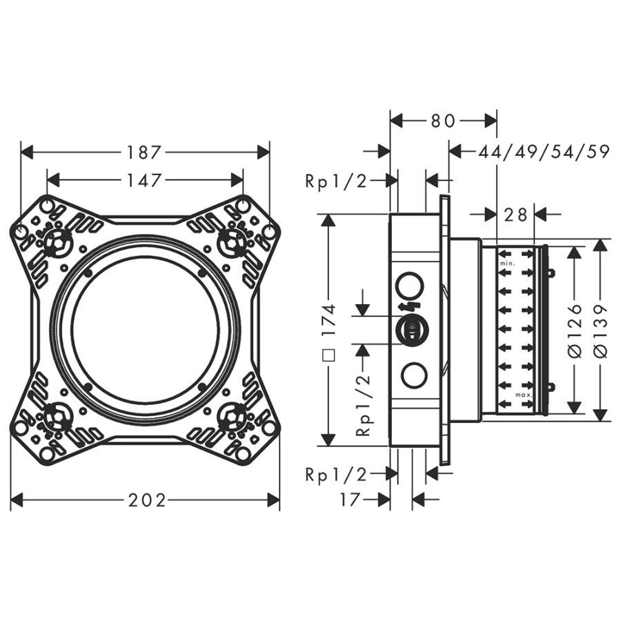 Hansgrohe ibox universal 2 скрытая часть.