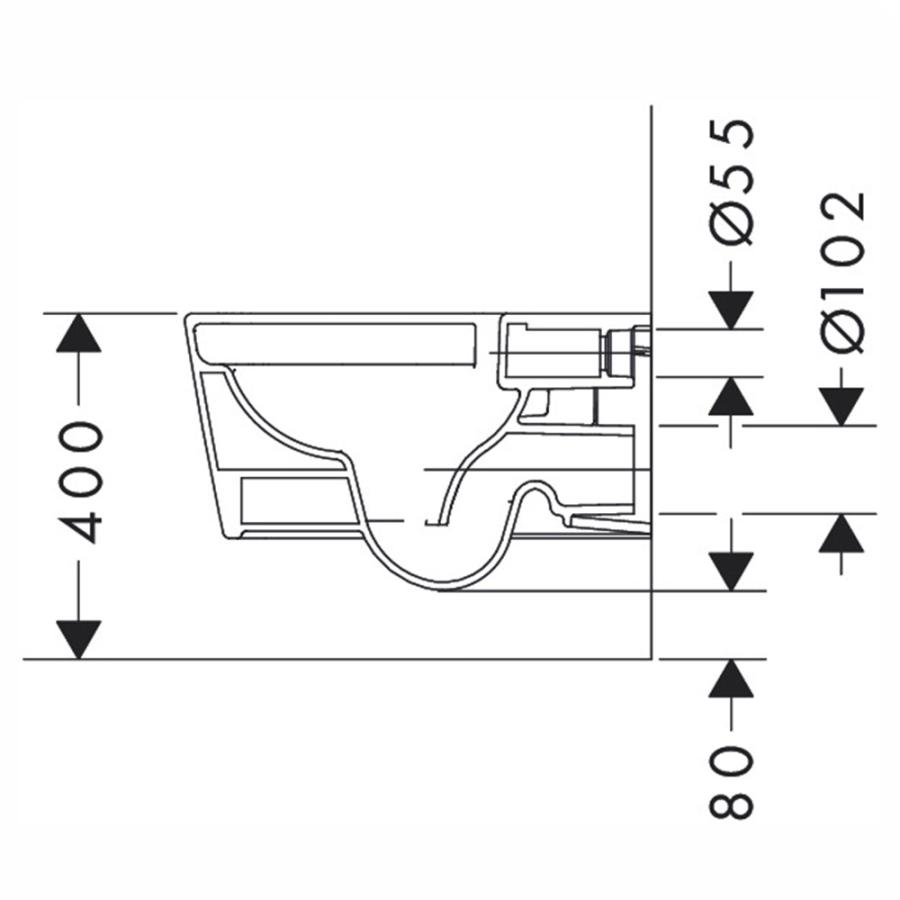 Hansgrohe EluPura Original Q Унитаз подвесной 540x360 безободковый без сиденья узнать цену