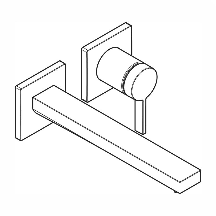 Купить Hansgrohe Tecturis E Смеситель для раковины, однорычажный, настенный, с изливом 225 мм, скрытого монтажа