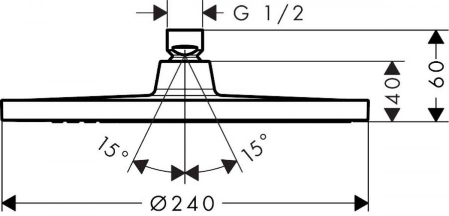 Hansgrohe Crometta S Верхний душ 240 1jet LowPressure Хром, 26725000 - Изображение 3