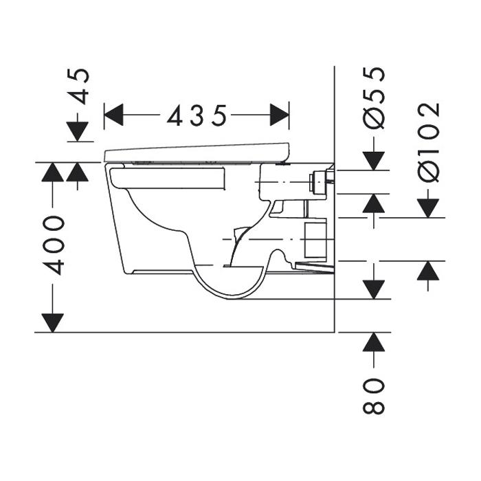 Hansgrohe EluPura Original S Унитаз подвесной 540x360 безободковый со смывом AquaFall и сиденье с микролифтом