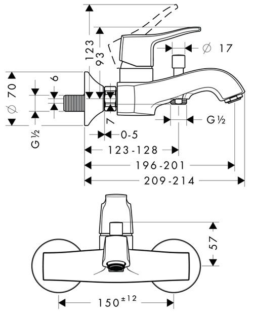 Hansgrohe Metris Classic смеситель для ванны Хром 31478000 - Изображение 4