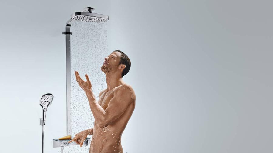 Hansgrohe Raindance Select E Showerpipe 300 2jet Душевой набор с термостатом ShowerTablet Select 300 хром-белый матовый 27126400 - Изображение 4
