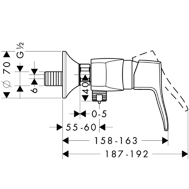 Hansgrohe Metris Classic смеситель для душа хром 31672000 - Изображение 2