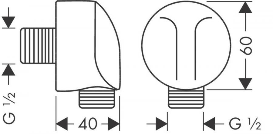 Hansgrohe FixFit Шланговое подсоединение E с клапаном обратного тока Хром, 27458000 - Изображение 3