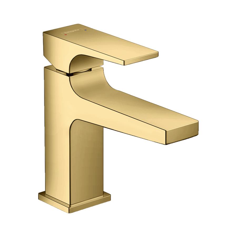 Hansgrohe Metropol Смеситель для раковины 100, однорычажный, для маленькой раковины, с рычаговой рукояткой, со сливным клапаном Push-Open Полированное Золото, 32500990 - Изображение 1
