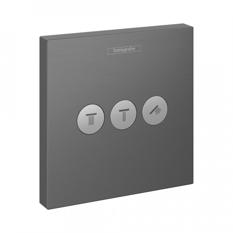 Hansgrohe ShowerSelect Вентиль скрытого монтажа для 3 потребителей хром-черный матовый 15764340 - Изображение 1