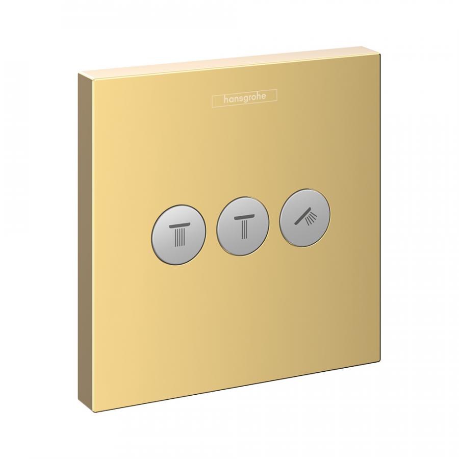 Hansgrohe ShowerSelect Вентиль скрытого монтажа для 3 потребителей Полированное Золото 15764990 - Изображение 1