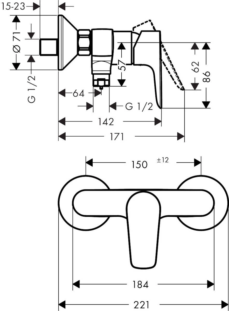 Hansgrohe Talis E Смеситель для душа черный матовый 71760670