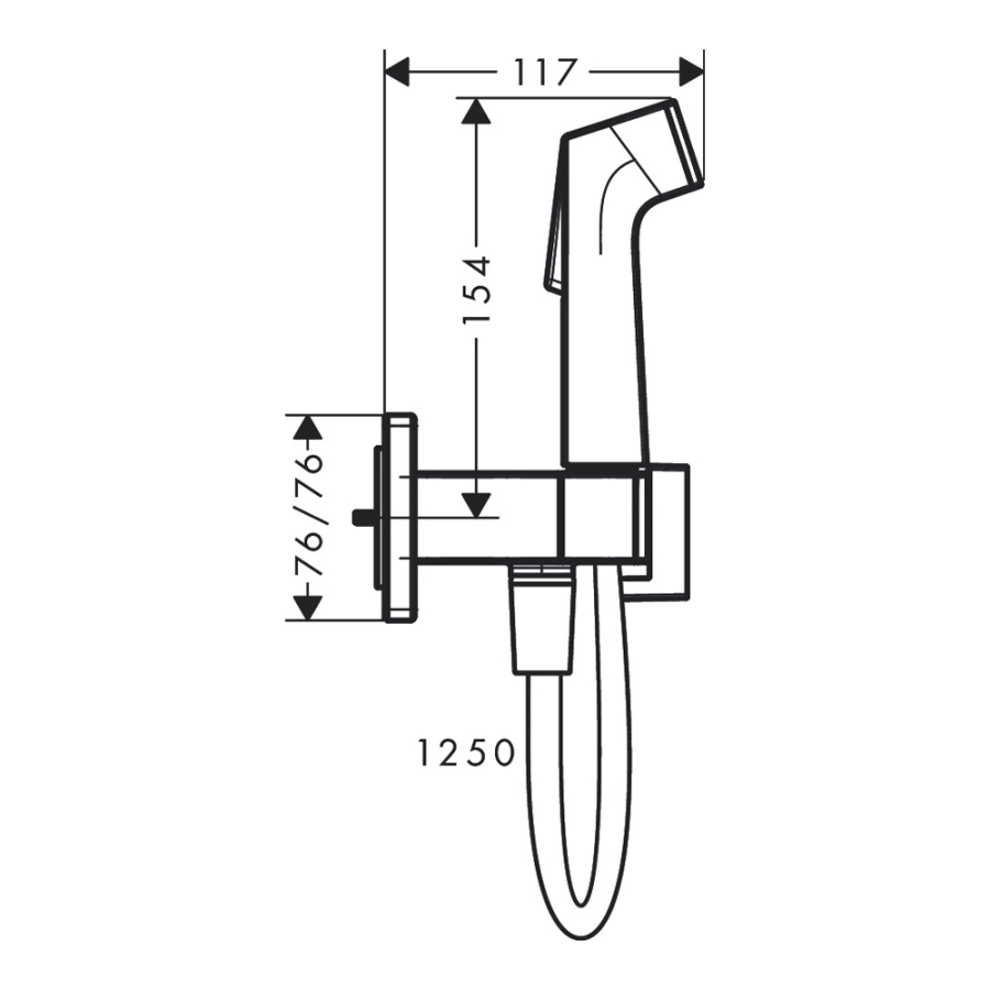 Hansgrohe Гигиенический душ E 1 jet EcoSmart+ со смесителем хром 29233000