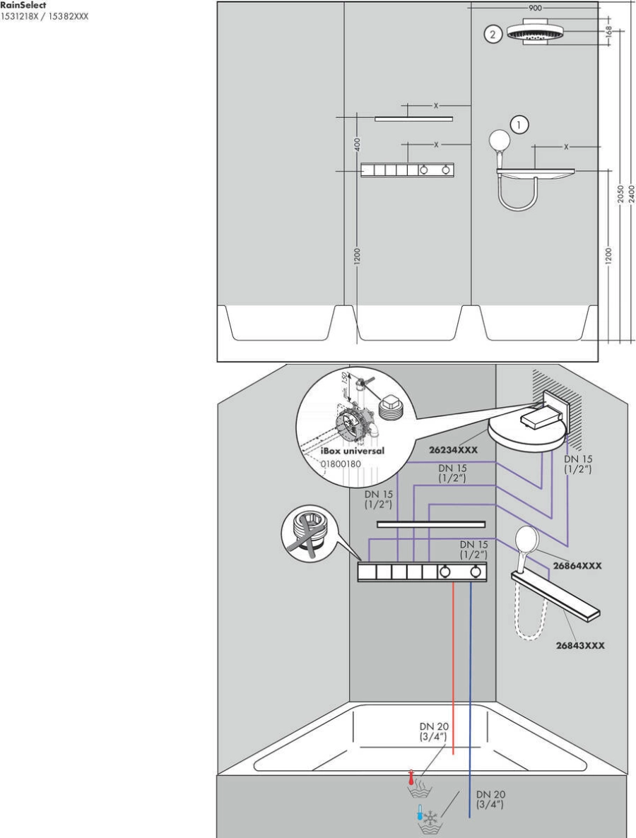 Hansgrohe RainSelect Термостат скрытого монтажа для 4 потребителей черный  матовый 15382670 – купить в Omnisan