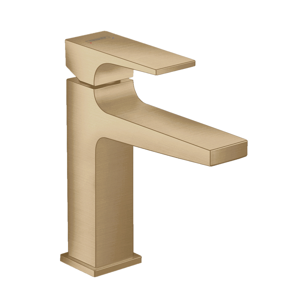 Hansgrohe Metropol Смеситель для раковины 110 однорычажный с рычаговой рукояткой со сливным клапаном Push-Open, шлифованная бронза