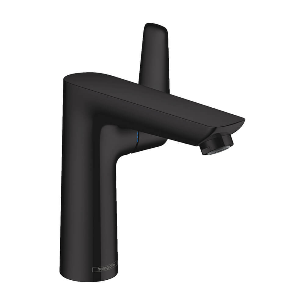 Hansgrohe Talis E Смеситель для раковины 150 однорычажный со сливным гарнитуром, черный матовый