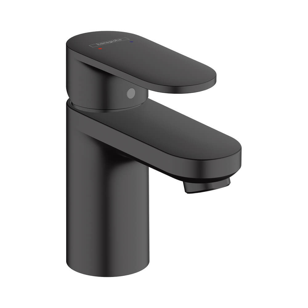 Hansgrohe Vernis Blend Смеситель для раковины однорычажный 70 со сливным гарнитуром, черный матовый