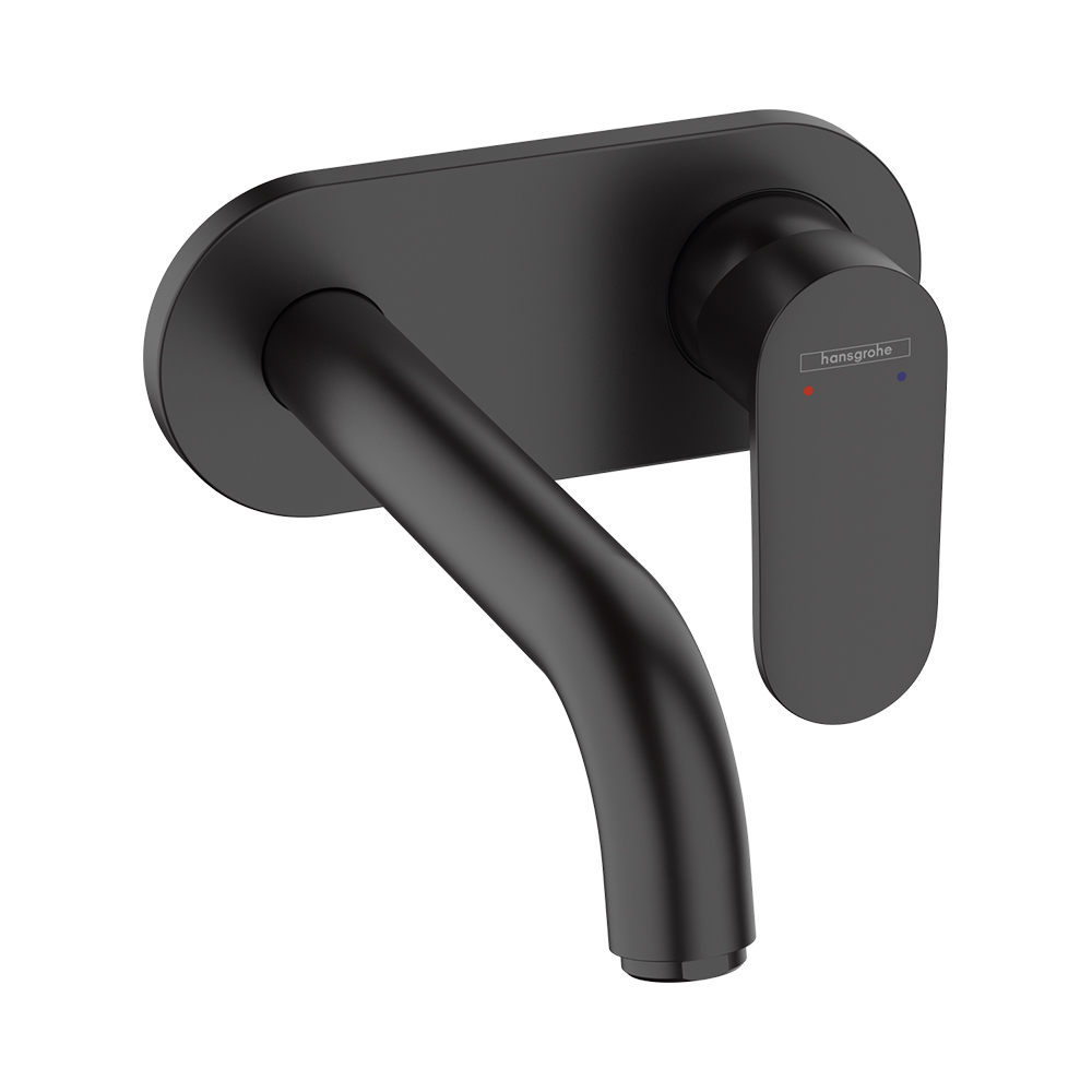 Hansgrohe Vernis Blend Смеситель для раковины однорычажный скрытого монтажа настенный с изливом 205 см, черный матовый