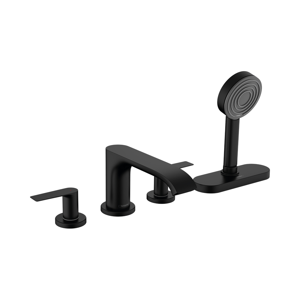 Hansgrohe Vivenis Смеситель на край ванны на 4 отверстия с sBox, черный матовый