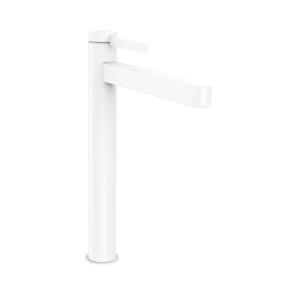 Hansgrohe Finoris Смеситель для раковины однорычажный со сливным клапаном Push-Open, белый матовый