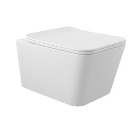 MACIO Унитаз подвесной 520x370 безободковый с сиденьем с микролифтом